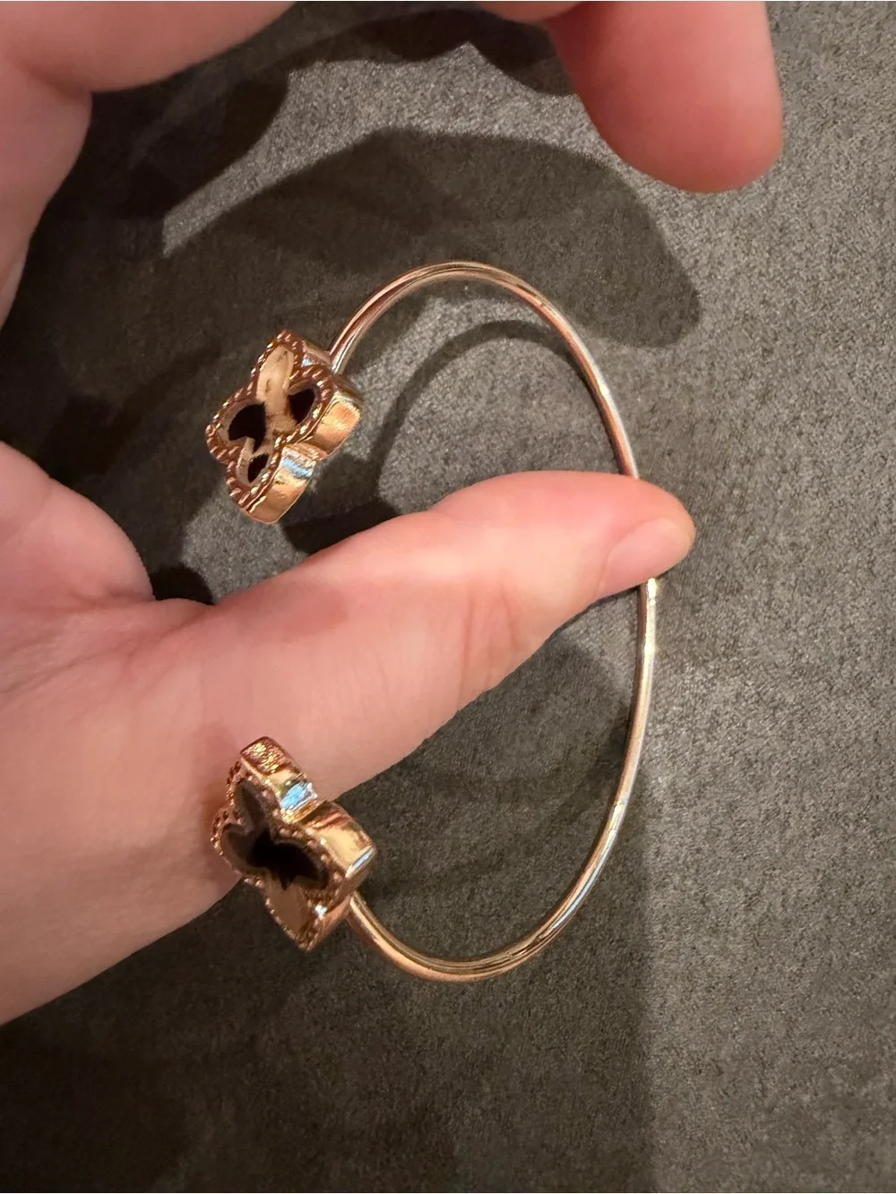 Gold-Tone Cheetah Clover Cuff Bracelet
